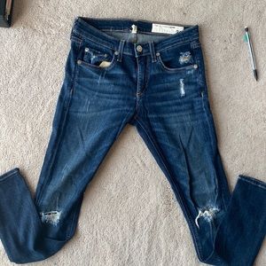 rag & bone blue distressed jeans.